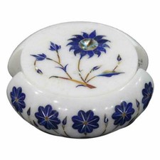 Marbre Coaster Set Incrustation Art Lapis Lazuli Pierre Cadeau