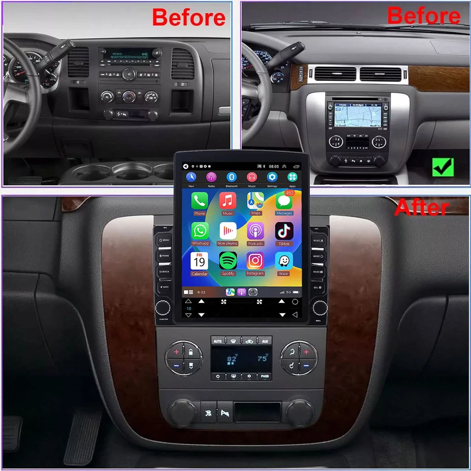 Radio GPS estéreo para automóvil Apple Carplay Android 13 para Chevrolet Avalanche 2007-2012 Foto 4 de 4