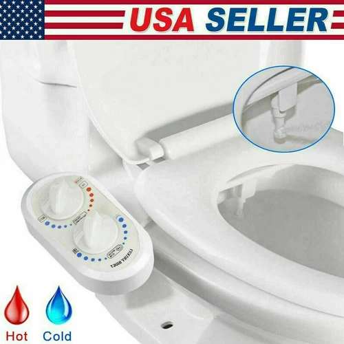 Bidet Fresh Water Spray Kit Toilet Seat Attachment Non-Electric Hot Cold Nozzle - Picture 1 of 12
