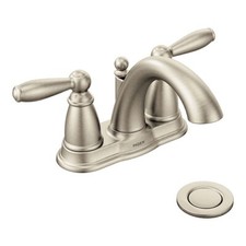Moen Brantford Brushed Nickel Two-Handle High Arc Bathroom Faucet