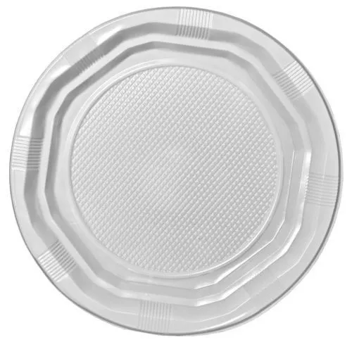 200 Disposable 7 PLASTIC PLATES - - White party ware light weight reusable