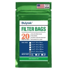 Dulytek Premium Nylon Filter Bags 20 Pcs, 25 Micron, 2"x7", Double-Stitched USA