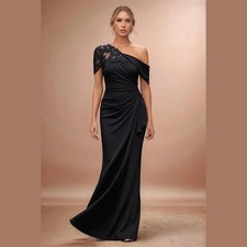 Mother of The BrideDress Chiffon Lace Applique Mermaid Formal Wedding GuestDress