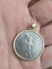 1991 Russian  .999 Palidion Coin With 24 Kt Gold .8mm  Solid Chain With Lobster