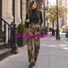 ZARA WOMAN FW26 BLACK FLORAL BEADED PANTS ZW COLLECTION ALL SIZES 5107/252/800