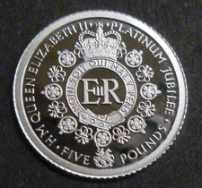 0.5g .9995 Fine Platinum Proof £5 Coin 2022 Alderney EIIR Platinum Jubilee + CoA