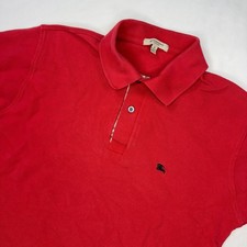 Burberry London Polo Shirt Men's Small Red Nova Check