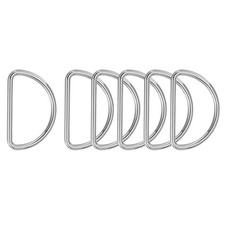 Metal D Ring Heavy Duty Welded D Rings Metal Buckle 1-3/8" Silver 6Pcs