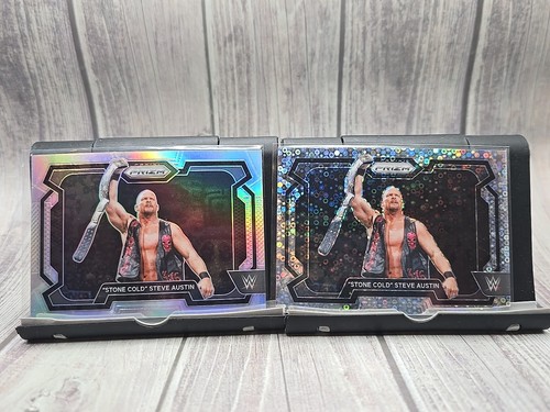 2024 PANINI PRIZM WWE STONE COLD STEVE AUSTIN #14 UNDERCARD DISCO & SILVER - Picture 1 of 2