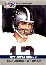 Roger Staubach 1990 Pro Set #6 Dallas Cowboys FREE SHIPPING AutographDen