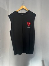 Keith Haring Black Sleeveless T-Shirt L Primark Licensed Graphic Heart Print