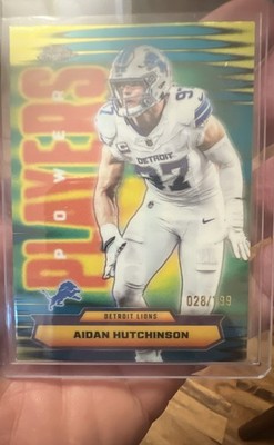 2025 Topps Chrome - Power Players Aidan Hutchinson #PP-38 Aqua Refractor /199