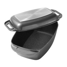 STONELINE Padella in fusione di alluminio con coperchio 43x26 cm, 8
