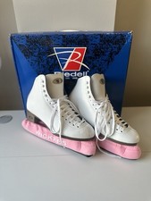 Riedell Ice Skates Women Size 8 Style 121 Medium Width White Lace Up Tie