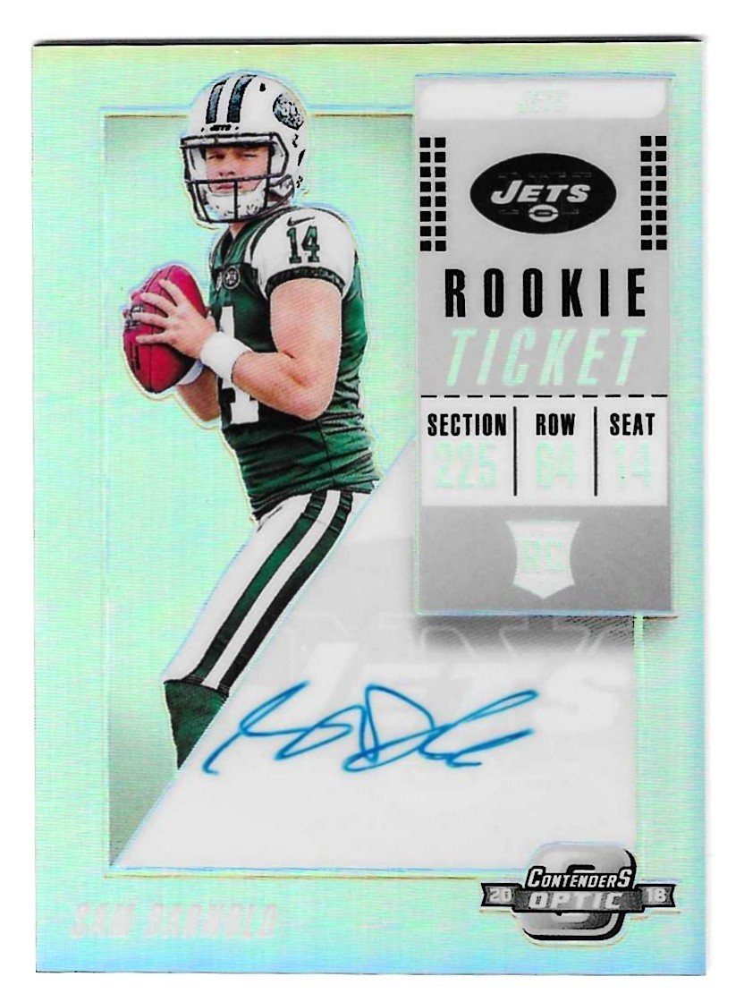 2018 Panini Contenders Optic #103 Sam Darnold RC Rookie Ticket Silver Prizm Auto
