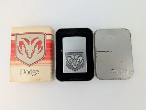Unfired Zippo Dodge Ram Truck Pewter Logo Badge Lighter w/ New In Box READ 
