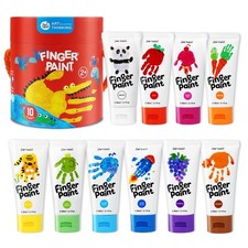 Washable Finger Paints for Toddlers, 10 Colors Large Capacity (2.1fl oz), Non...