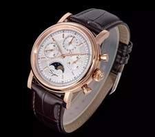 Sugess MoonPhase Master Chronograph Wrist Watch Seagull SWAN NECK Version Gift