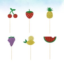 Plettri per torta della serie di frutta 12 pezzi Plicks per torta di carta