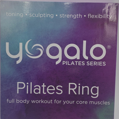 Yogalo 14in Black Pilates Ring Set w/ Bands Ball Guide, Dual Grip, Padded