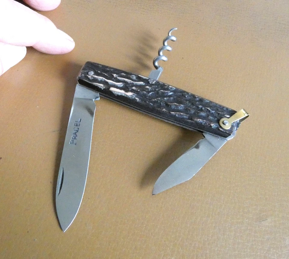 Couteau poche pliant 2 lames tire bouchon Pradel, neuf d'un ancien stock. - Photo 3/4