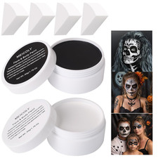 6Pcs Halloween Makeup Kit,Black White Face Paint Clown White Makeup,Classic Pro