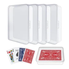 4 Pcs Blank Playing Card Case, Plastic Playing Game Cards Storage Box