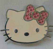 Vtg Hello Kitty Face Belt Buckle Pink Bow Collectible Accessory