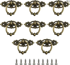 8Pcs Drawer Ring Pulls, 2.5" Cabinet Handles Hardware, Decorative Furniture K