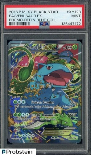 2016 Pokemon XY Black Star Promo Red Blue Collection #XY123 FA Venusaur EX PSA 9
