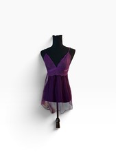 Victoria's Secret Plum Purple Lace Mesh Strappy Babydoll Chemise Lingerie M