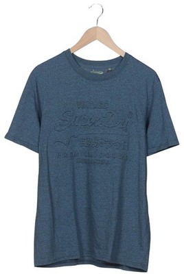 Superdry T-Shirt Herren Oberteil Shirt Sportshirt Gr. XL Baumwolle Blau #wd53euy
