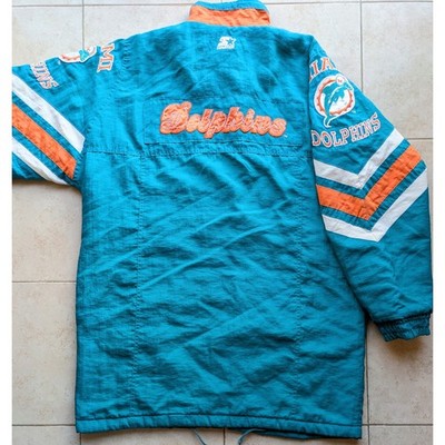 Miami Dolphins 90s STARTER puffer SHULA jacket Trench L teal NFL