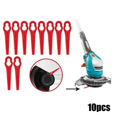 10pc Replacement Blades (Red) For Einhell Cordless Plastic Grass Trimmer Blades