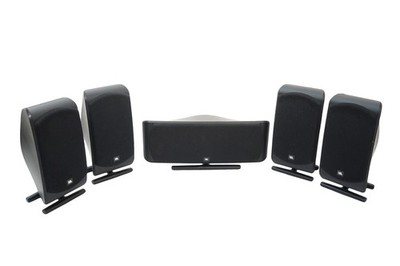  5x JBL SCS 200 SAT Lautsprecher Boxen mit Tischständer Schwarz 