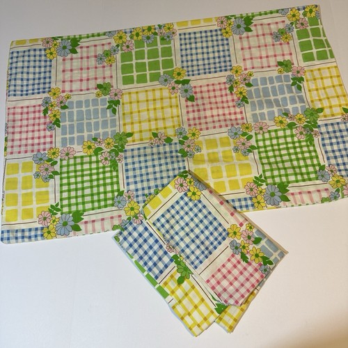 Vtg Cannon Monticello Gingham Check Picnic Pillowcases Standard Size Set Of 2