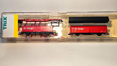 DB ERA V MINITRIX 13982 ''CARGO'' CAR SET OF 3 WAGONS (H401)