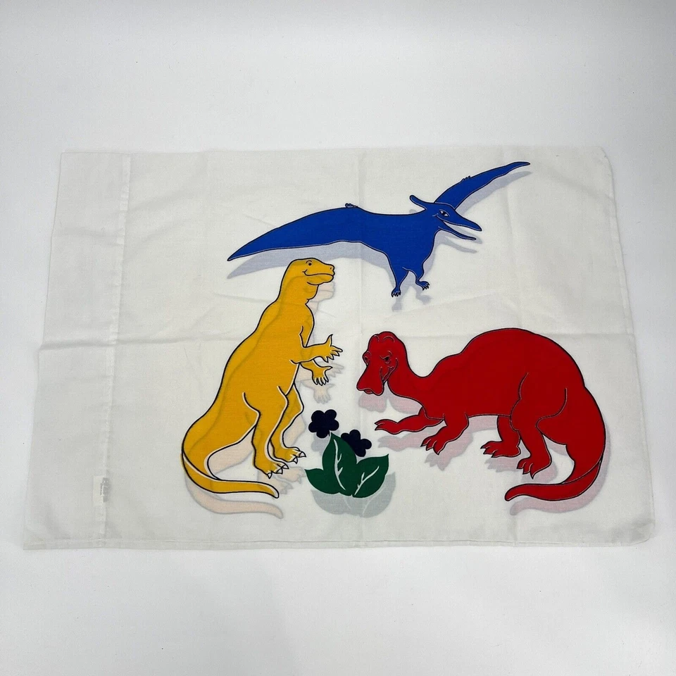 Sábana bajera y 1 funda de almohada vintage de dinosaurios para niños años 90 Foto 2 de 4