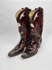 Vintage Men's Texas Brand Size 10D Boots Eagle Stitched Western Cowboy Boot USA