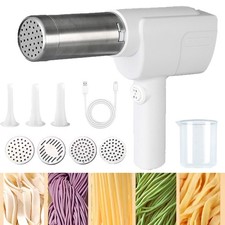 Electric Noodle Pasta Maker Handheld Portable Machine Kitchen Tool w/ 5 Moulds