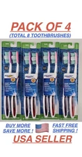 Equate Orbit Brilliant White Optimum Soft Bristle Toothbrush, 4 Pack