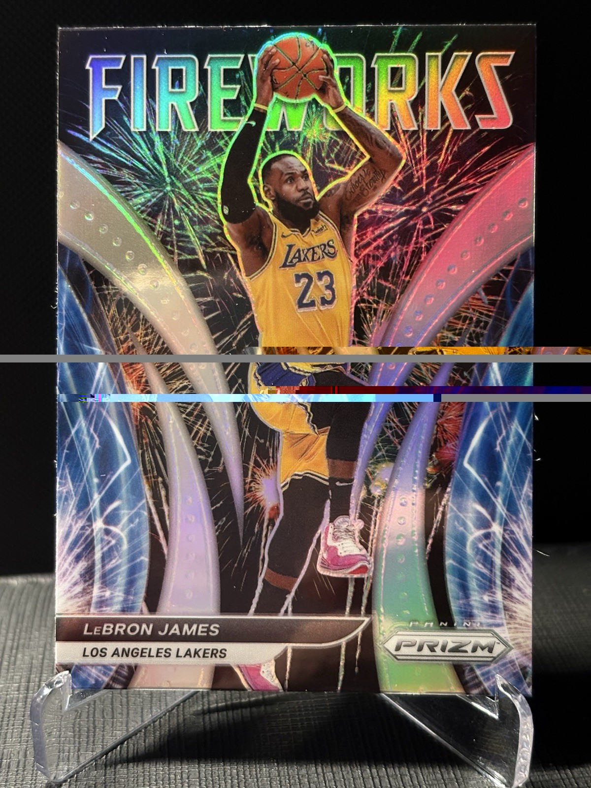 2021-22 Panini Prizm - Fireworks LeBron James #1 Silver Prizm