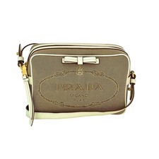 Prada Canvas Camera Crossbody Bag Women Khaki One Size