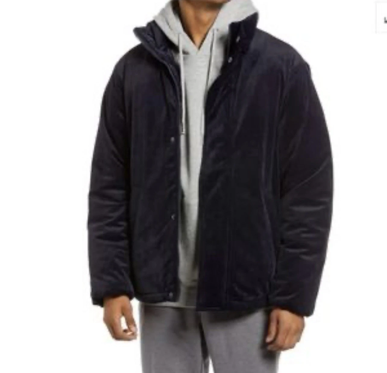 Topman Dark Navy Quilted Puffer Jacket XS