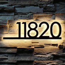 LED House Number Light Home Door Plates Illuminated Letter Sign Address Plaque