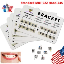 USA Dental Orthodontic Brackets Metal Braces Standard MBT Slot.022 Hooks 3-4-5