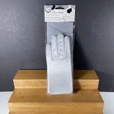 WHITE LONG OVER THE ELBOW SATIN BRIDAL WEDDING PROM PARTY GLOVES 