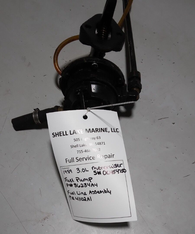 Mercruiser 3.0L fuel pump 86234A4 and fuel line 41102A1 eBay
