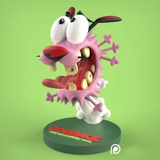 Scary Courage Fan Art Pro Hand Painted  3d Printed Action Figure Collectible