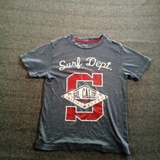 Gap Kids Shirt Boy Medium Gray Short Sleeve Casual Logo Surf Dept Coastal Guard